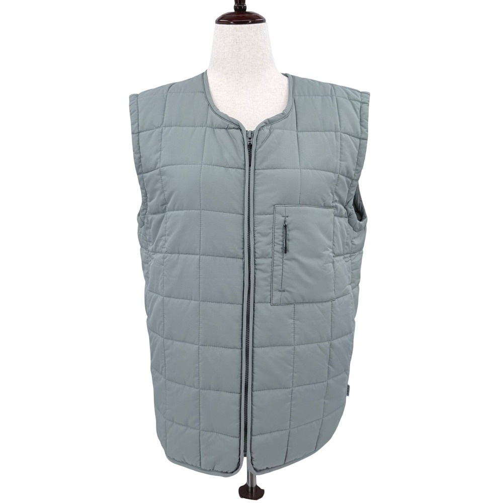 Rains Liner Vest Sage Green Quilted Zip Front Layering Piece Mens Unisex Size‎ L